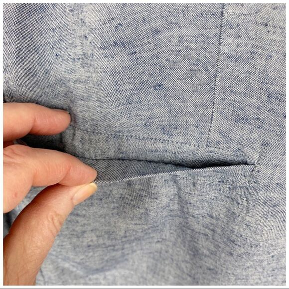 Drew Anthropologie Blue Chambray Unstructured One Button Blazer Sz XS - Picture 5 of 11